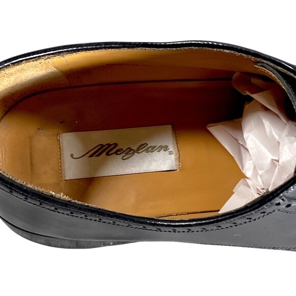 Mezlan Shoes Mens 12M Black Leather Deerskin Oxford Brogue Nicola Career Event main image 14